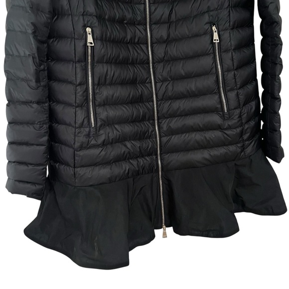 MONCLER Daurade Black Puffer Peplum Down Hooded Jacket Medium Size 2  AUTHENTIC - Picture 5 of 16